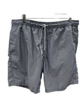 Ted Baker Geometric Print Swim Trunk SZ L 4 Blue White